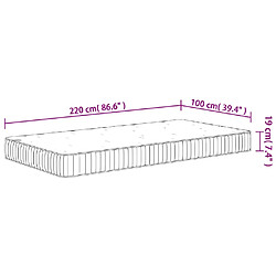 vidaXL Matelas à ressorts ensachés moyen 100x220 cm pas cher