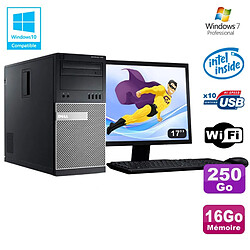 Lot PC Tour Dell 790 G630 2.7Ghz 16Go Disque 250Go DVD WIFI Win 7 + Ecran 17"