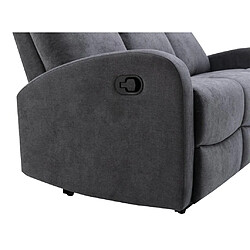 Vente-Unique Canapé 3 places relax en tissu gris EVELYN pas cher