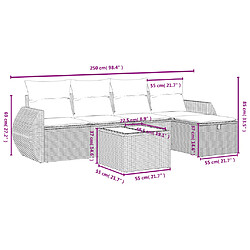 Avis Maison Chic Ensemble Tables et chaises d'extérieur 6pcs avec coussins,Salon de jardin gris résine tressée -GKD196722