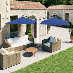 vidaXL Parasol de jardin double avec mât en acier bleu azuré 600x300cm 