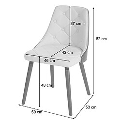 Acheter Decoshop26 Chaise à manger visiteur bureau capitonné aspect noyer courbé en synthétique crème 04_0002199