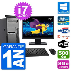 PC Tour Lenovo M83 Ecran 19" Intel i7-4790 RAM 8Go Disque 500Go Windows 10 Wifi - Occasion