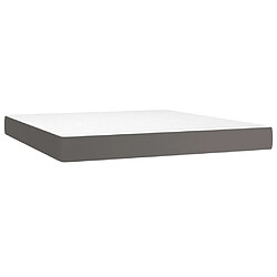 Acheter vidaXL Sommier à lattes de lit avec matelas Gris 180x200 cm Similicuir