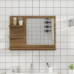 vidaXL Miroir de bain Chêne marron 60x10,5x45 cm Bois d'ingénierie 