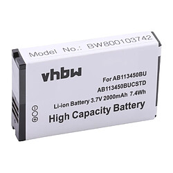 vhbw Batterie remplacement pour Samsung AB113450BU, AB113450BUCSTD pour téléphone portable (2000mAh, 3,7V, Li-ion)