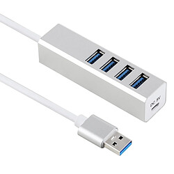 Wewoo Hub USB 5 Gbps Super Speed Auto / Bus 4 ports USB 3.0 Argent