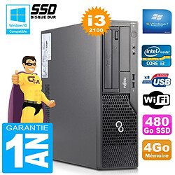 PC Fujitsu Esprimo E500 E85+ SFF Core I3-2100 RAM 4Go Disque 480 Go SSD Wifi W7 · Occasion 