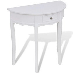 Maison Chic Table console | Meuble d'entrée | Table d'appoint avec tiroir Demi-ronde Blanc -GKD58496