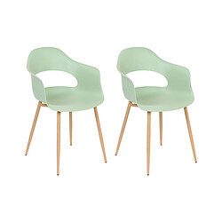 Beliani Chaise de salle à manger Set de 2 Vert clair UTICA 