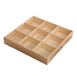 Avis Tiroir En Bois Massif Organisateur Boîte De Rangement Bijoux Plateau 10x10x4.7CM 9 Grilles