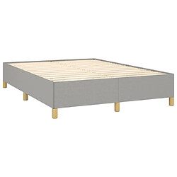 Avis vidaXL Sommier à lattes de lit avec matelas Gris clair 140x190cm Tissu