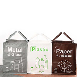 Shop Story SHOP-STORY - RECYCLING BAGS : Lot de 3 Sacs de Recyclage Écologique Capacité 50 Litres