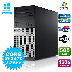 PC Tour Dell Optiplex 790 Intel I5-3470 3.2Ghz 16Go 500Go DVD WIFI Win 7 - Occasion