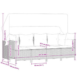 vidaXL Salon de jardin avec coussins 5 pcs beige résine tressée pas cher