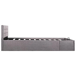 Avis vidaXL Cadre de lit à stockage hydraulique Taupe Tissu 120x200 cm