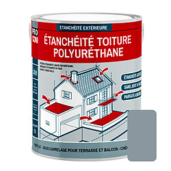 PRO COM Étanchéité toiture polyuréthane - Étanchéité toit terrasse, toit plat PROCOM-3.5 Kg-Gris (RAL 7001)