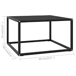 Acheter vidaXL Table basse Noir avec verre noir 60x60x35 cm