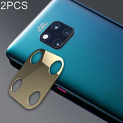 Wewoo 2 PCS 10D couverture complète téléphone mobile arrière en métal caméra protection anneau pour Huawei compagnon 20 Pro or