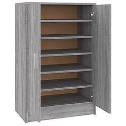 vidaXL Meuble à chaussures Sonoma gris 60x35x92 cm Bois d'ingénierie