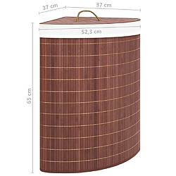 vidaXL Panier à linge d'angle Bambou Marron 60 L pas cher