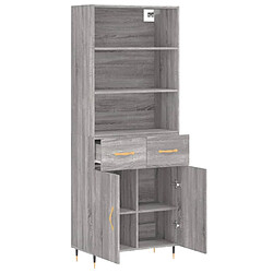 Avis vidaXL Buffet haut Sonoma gris 69,5x34x180 cm Bois d'ingénierie