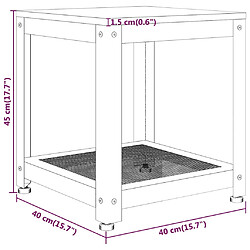 vidaXL Table d'appoint Marron foncé et noir 40x40x45 cm MDF et fer pas cher