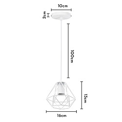 Stoex Plafonnier Rétro Suspension Luminaire D'Intérieur Vintage Blanc Suspension Lustre Cage en Fer Métallique , Pour Cuisine, Café, Bureau, Salle À Manger pas cher