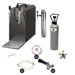 ich-zapfe Ensemble complet - Tireuse a biere - STREAM 50 machine a biere, 2 lignes, 55 l/h - BLACK EDITION, KEG:Type D, KEG 2:NC adaptateur