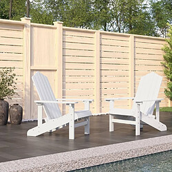 Maison Chic Lot de 2 Chaises de jardin,Fauteuil d'extérieur Adirondack PEHD Blanc -MN67643