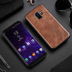 Etui en PU style vintage marron pour votre Samsung Galaxy S9 SM-G960