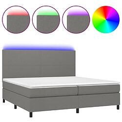 Sommier à lattes,Cadre à lattes de lit et matelas et LED pour Adulte Gris foncé 200x200 cm -MN10463