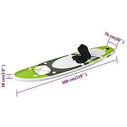 vidaXL Ensemble de planche SUP gonflable Vert 300x76x10 cm pas cher