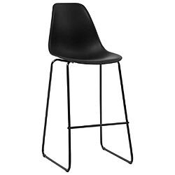 vidaXL Chaises de bar lot de 2 noir plastique