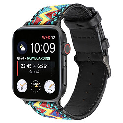 Avis Wewoo Pour Apple Watch séries 5 et 4 Bracelet en cuir véritable de style ethnique 38 mm40 mm / 3 et 2 et 1 de 38 mm petit frais