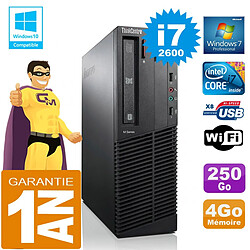 PC Lenovo M92p SFF Core I7-2600 Ram 4Go Disque 250 Go Graveur DVD Wifi W7 · Occasion 