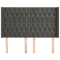 Avis Maison Chic Tête de lit scandinave avec oreilles,meuble de chambre Gris foncé 163x16x118/128 cm Velours -MN35134