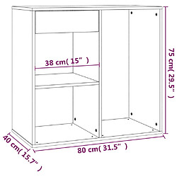 vidaXL Armoire cosmétique Blanc brillant 80x40x75 cm Bois d'ingénierie pas cher