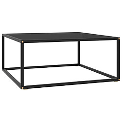 vidaXL Table basse Noir avec verre noir 80x80x35 cm