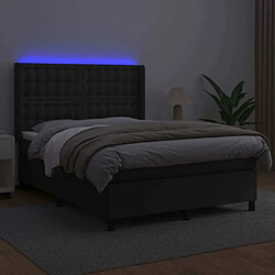 Avis Sommier à lattes et matelas LED,Cadre à lattes de lit pour Adulte Noir 140x190cm Similicuir -MN34257