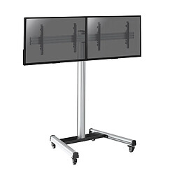 Kimex Support sur roulettes pour 2 écrans TV 43'' - 49'' - Hauteur 175cm 