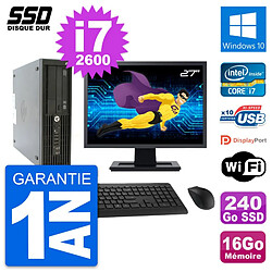 PC HP Z210 SFF Ecran 27" Intel Core i7-2600 RAM 16Go SSD 240Go Windows 10 Wifi - Occasion