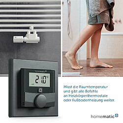 Acheter Homematic IP Smart Home 159820A0 Thermostat Mural avec capteur d'humidite, athrazit, Thermostat numerique radiateur/Chauffage au Sol, Application Alexa, Google Assistant, Mesure de la temperature,