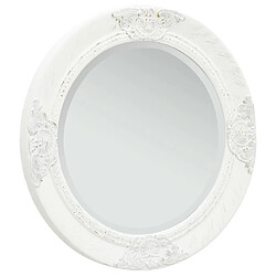 vidaXL Miroir mural style baroque 50 cm Blanc