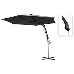 ProGarden Parasol suspendu Gris foncé 300 cm