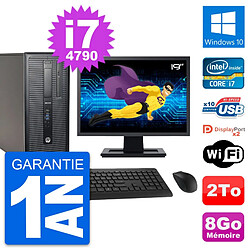 PC Tour HP EliteDesk 800 G1 Ecran 19" i7-4790 RAM 8Go Disque 2To Windows 10 Wifi - Occasion