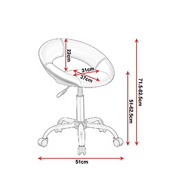 Avis Decoshop26 Tabouret chaise à roulette avec dossier synthétique crème hauteur réglable TABO09050