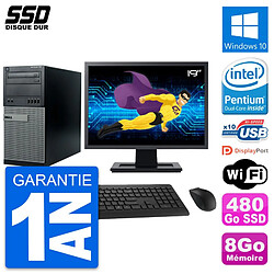 PC Tour Dell 790 MT Ecran 19" Intel G630 RAM 8Go SSD 480Go Windows 10 Wifi · Occasion 