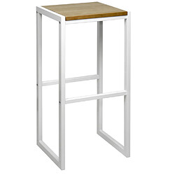 Ds Meubles Lot de 2 Tabourets Icub industriel Lot de 2 Tabourets de bar Icub. Industriel-vintage 36x32x75cm - Blanc