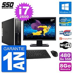 PC HP Compaq 6200 Pro SFF Ecran 27" i7-2600 RAM 8Go SSD 480Go Windows 10 Wifi · Occasion 